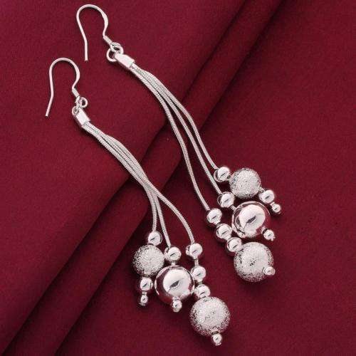 Exquisite Silver Plated Bead Earrings
