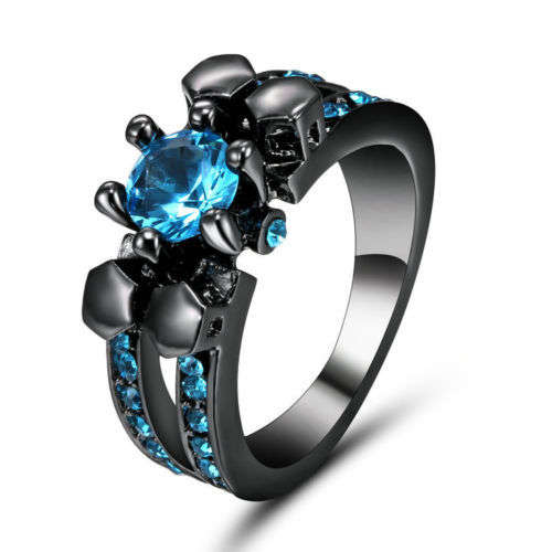 Beautiful Aqua Crystal Ring - Size 7