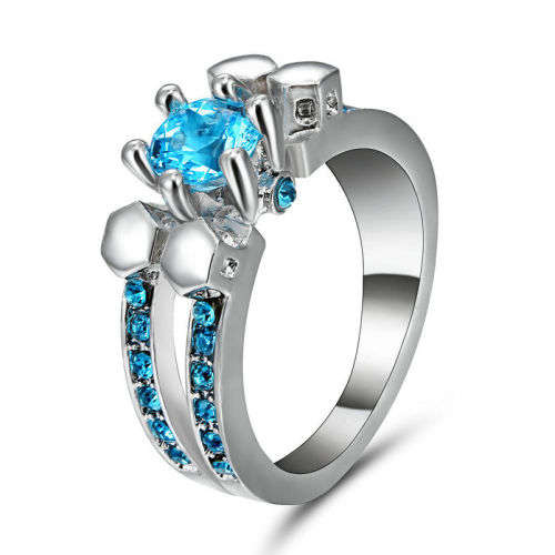 Beautiful Aqua Crystal Ring - Size 7