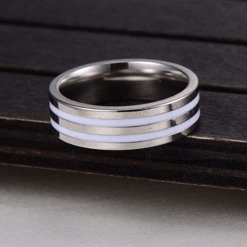 Elegant Stainless Steel Ring -  Size  10 1/2