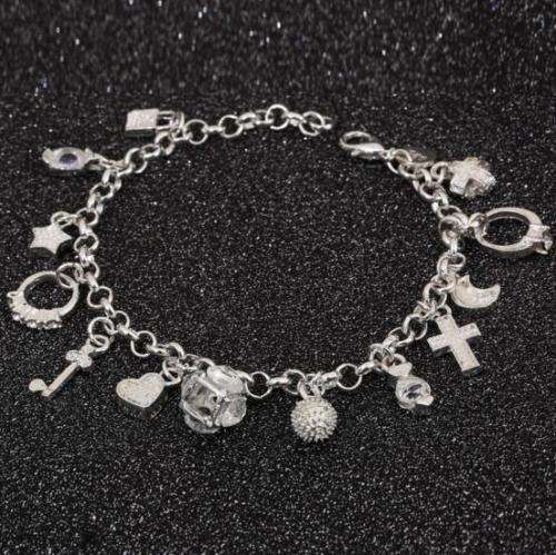 Gorgeous Silver Plated Charm Bracelet [All Charms Included]
