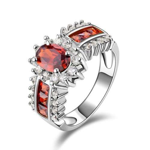 Amazing Red Garnet Crystal Ring - Size 10 1/2