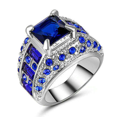 Stunning Blue Crystal Ring - Size 6 1/4