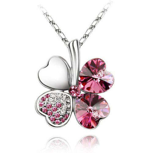 Cute Crystal Necklace - Pink