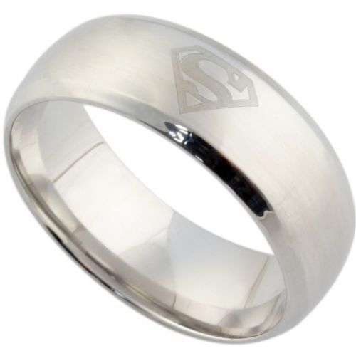 Men's Silver Superman Ring - Size 11 1/2