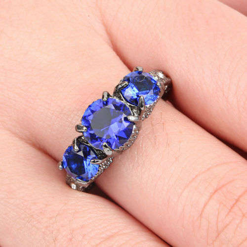 Stunning Blue Crystal Ring - Size 6 3/4