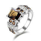 Stunning Brown Crystal Ring - Size 6