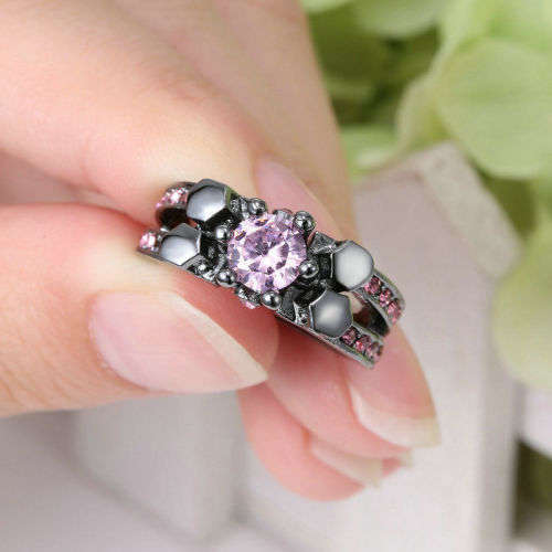 Beautiful Pink Crystal Ring - Size 7