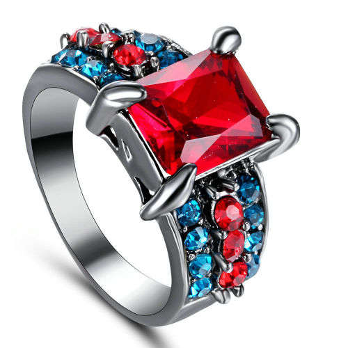 Beautiful Red Crystal Ring - Size 5 3/4