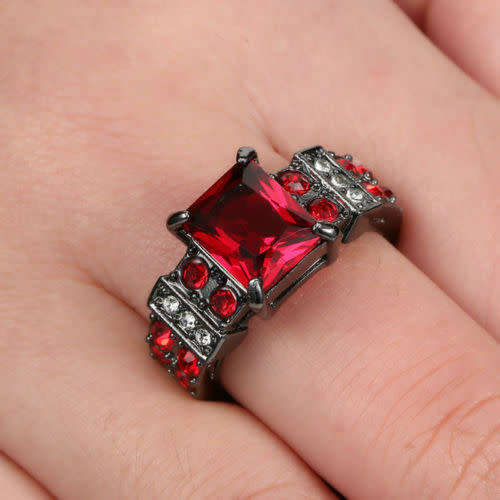 Red Crystal Ring - Size 7