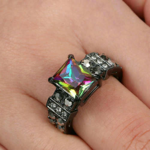 Beautiful Rainbow Crystal Ring