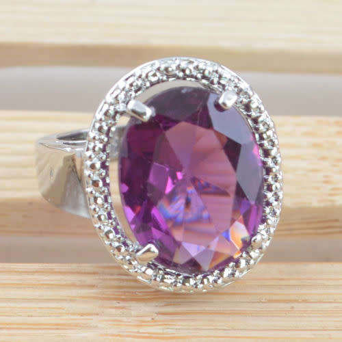 Purple Crystal Ring - Size 8