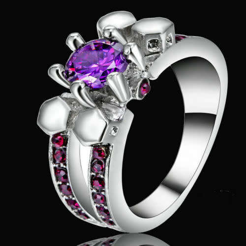 Beautiful Purple Crystal Ring - Size 7