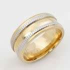 Men's Silver & Gold Plated Fashion Ring - Size  6.5