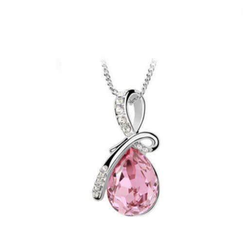 Women's Pink Crystal Fashion Necklace