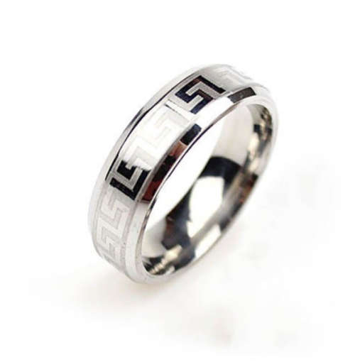 Men's Stainless Steel Ring (Color - Silver) - Size 10 1/2