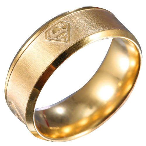 Men's Stainless Steel Fashion Ring (Color - Gold) - Size  6