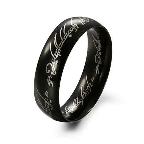 Lord of The Rings Black Ring - Size 7