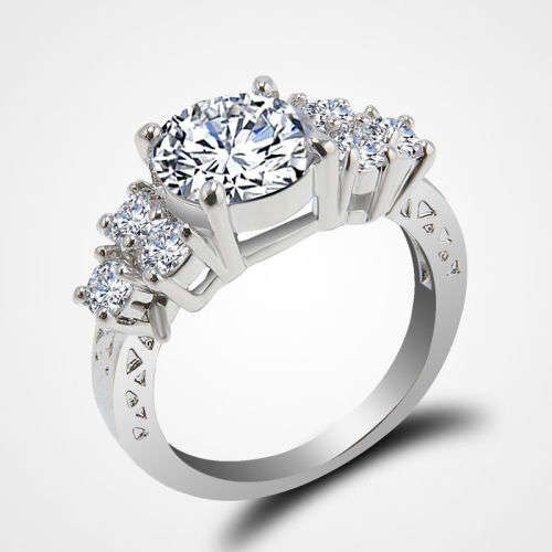 Luxurious White Crystal Ring - Size 9