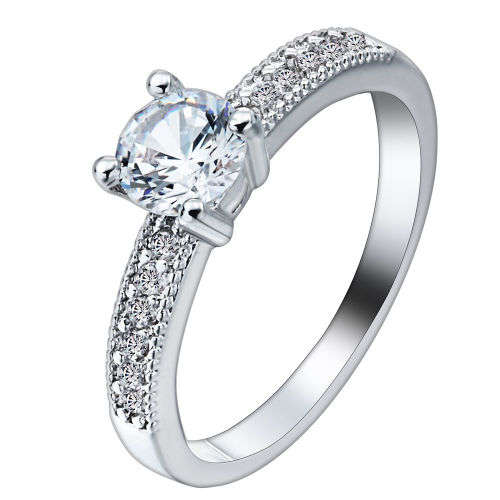 Luxurious Simulated Stone Engagement Ring - Size 9