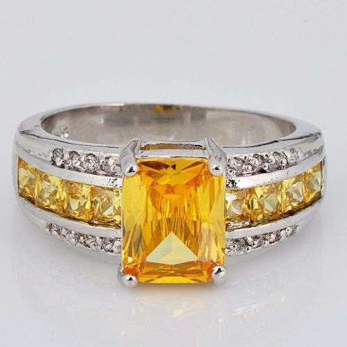 Elegant Citrine Gemstone Ring - Size 8
