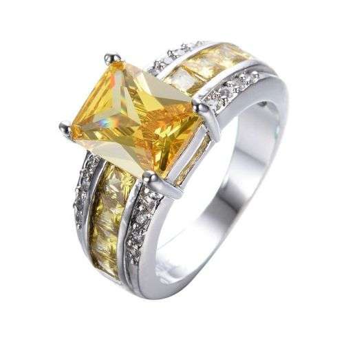 Elegant Citrine Gemstone Ring - Size 8