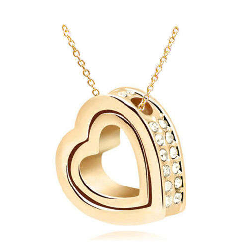 Beautiful White Crystal Heart Necklace