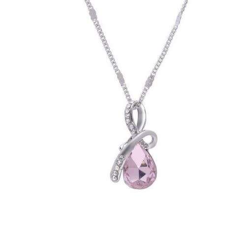 Beautiful Pink Teardrop Necklace