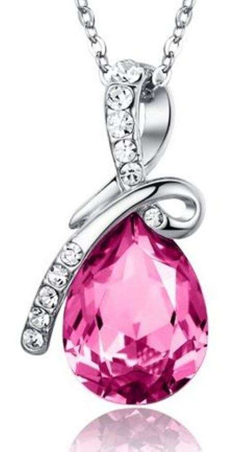 Beautiful Pink Teardrop Necklace