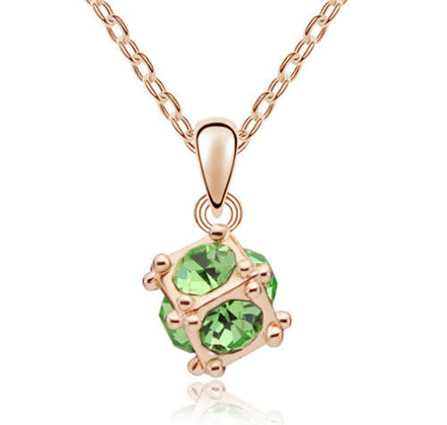 Beautiful Green Crystal Rhinestone Necklace