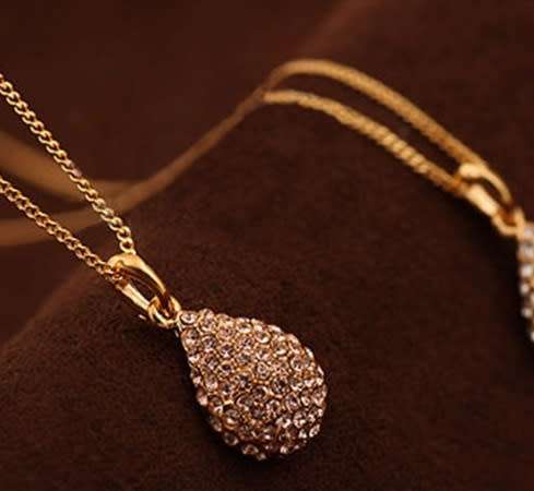 Tiny Teardrop Crystal Necklace