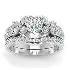 Exquisite 2 Piece White Crystal Ring Set - Size 8