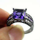 Elegant Purple Crystal Fashion Ring - Size 8