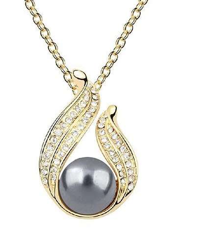 Beautiful Grey Faux Pearl Necklace