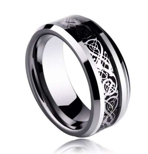 Stainless Black Celtic Ring - Size 6 3/4