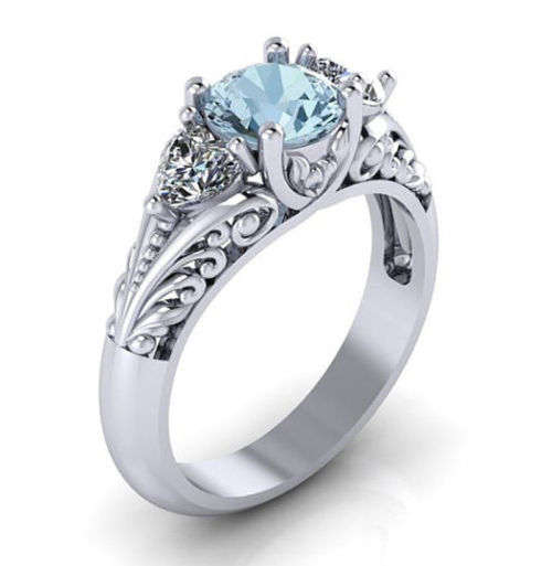 Stunning Aquamarine Crystal Ring - Size 10