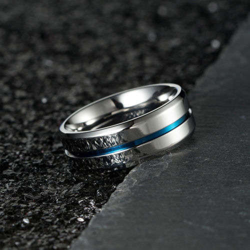 Men's Stainless Steel Band Ring - Size 6