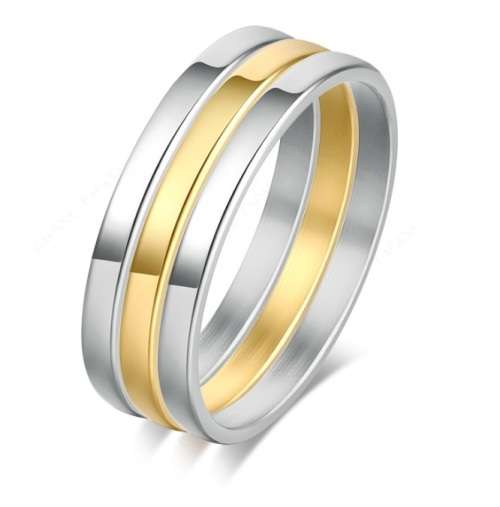 Elegant 3 Piece Stainless Steel Ring Set - Size 7 1/2