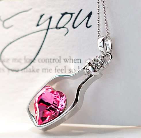 Beautiful Pink Crystal Necklace