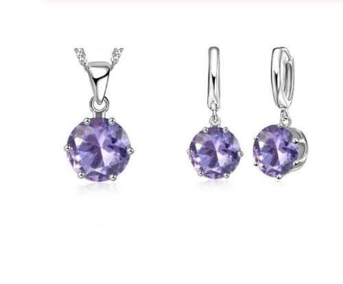 Gorgeous Purple Crystal Jewellery Set