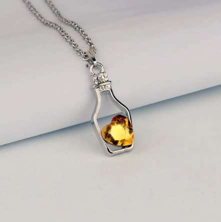 Beautiful Yellow Crystal Necklace