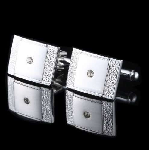 Stainless Steel with Crystal Cufflinks