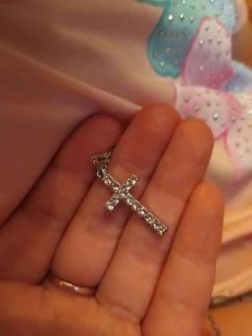 Exquisite White Crystal Cross Necklace