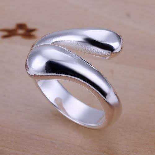 Teardrop Silver Plated Ring - Size 7
