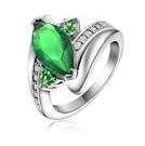 Elegant Green Crystal Ring - Size 7
