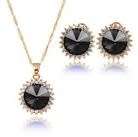 Gorgeous Black Crystal Jewellery Set