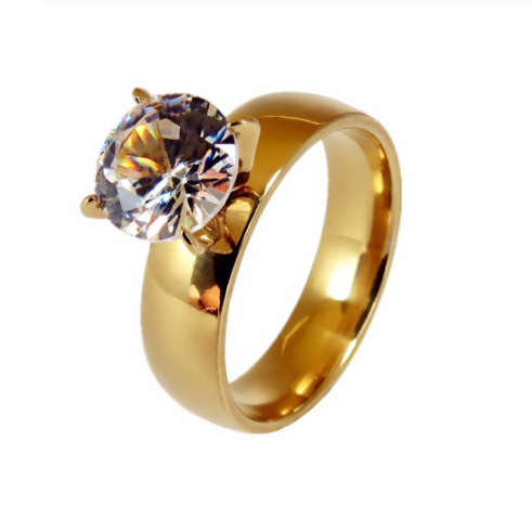 Elegant Gold Plated Fashion Ring - Size 8