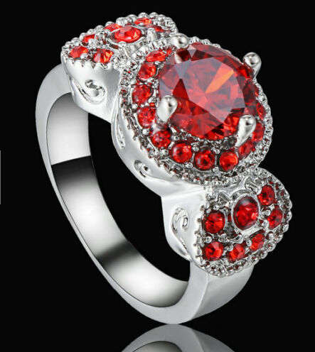Red Crystal Fashion Ring - Size 6 1/4