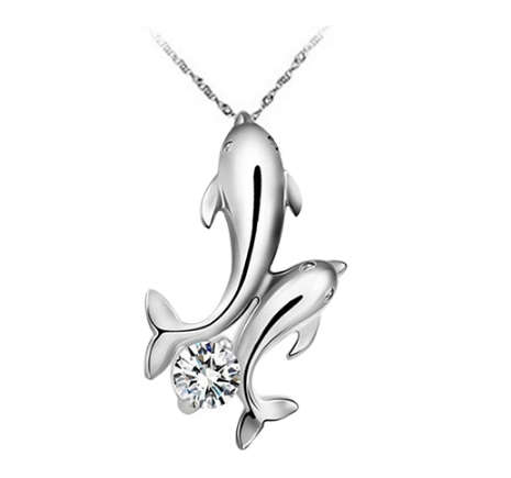 Elegant Dolphin Crystal Fashion Necklace