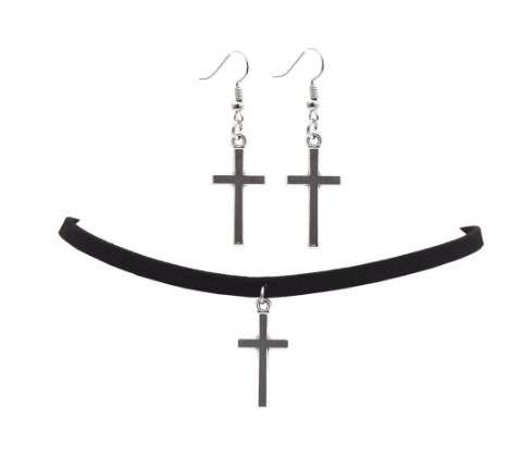 Cross Necklace & Earring Jewellery Set